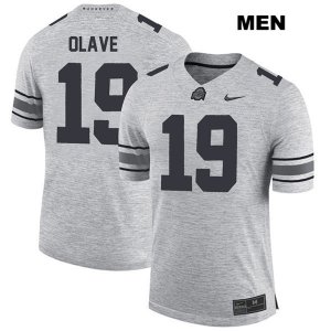 Men's NCAA Ohio State Buckeyes Chris Olave #19 College Stitched Authentic Nike Gray Football Jersey NW20Q60DD